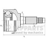 ШРУС NIPPARTS J2824114 CIVIC 91-96 ABS-RING 50 z