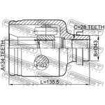 0511-BL23MTRH, Шрус внутренний правый 34x43x28