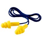 7000038199, Ultrafit Series Blue, Yellow Reusable Corded Ear Plugs, 29dB Rated