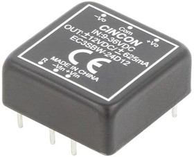 Фото 1/2 EC3SBW-24D12, Isolated DC/DC Converters - Through Hole DC-DC Converter, 15 Watt, 4:1 Input Range, 9-36VDC Input, +/-12VDC Output, 1.00x1.00x