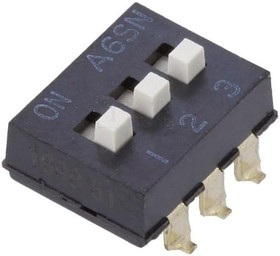 Фото 1/3 A6SN-3104, Переключатель: DIP-SWITCH; Кол-во секций: 3; ON-OFF; 0,025A/24ВDC