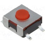 DTSMW6-9R-B, Микропереключатель TACT, SPST-NO, Пол: 2, 0,05A/12ВDC, SMT, нет