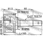 0210-P11A44, 0210-P11A44_ШРУС наружный к-кт! ABS\ Nissan Primera P11 1.6 16V ...