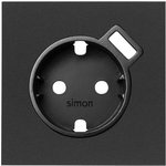 Simon 100 Черный матовый Накладка розетки Schuko с з/у USB SmartCharge