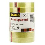 550 TAPE 19MMX66MTR, 550 Clear Office Tape 19mm x 66m