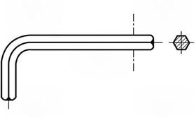 B0.05/BN1169, Ключ, дюймовая, шестигранный, HEX 0,05", Длина: 42мм, DIN: 91
