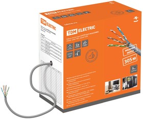 SQ0107-0103, Кабель витая пара, серый 6 4х2х23AWG (305м) solid, ПВХ, TDM Electric