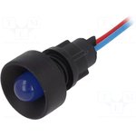LKS12-24-B, Индикат.лампа: LED, вогнутый, 12-24ВDC, 12-24ВAC, Отв: d13мм, IP20
