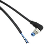 1-2273008-1, Right Angle Male 3 way M8 to Unterminated Sensor Actuator Cable, 1.5m