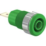 23.3060-25, Green Female Banana Socket, 4 mm Connector, Tab Termination, 32A ...