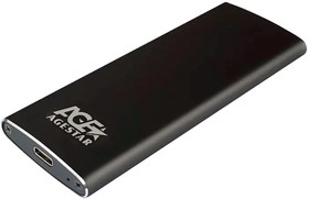 Фото 1/3 Внешний корпус SSD AgeStar 3UBNF2C SATA III USB 3.1 USB3.1 алюминий черный M2 2280 B-key