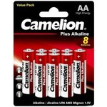 Батарейка Camelion (AA, Alkaline, 8 шт)