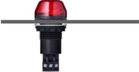 800502313, IBS Series Red Multiple Effect Beacon, 230-240 V ac, Base Mount, Panel Mount, LED Bulb, IP65