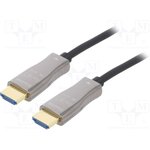 AK-330125-100-S, Кабель, HDCP 1.4, HDCP 2.2, HDMI 2.0, оптический, 10м, черный