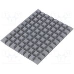 SJ-5018 (GRAY), Bumpers / Feet MED TAPERED SQ GRY 80 PER PAD
