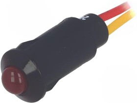Фото 1/2 R9-73L-11-24-RED, Индикат.лампа: LED, выпуклый, красный, 24ВDC, d8,2мм, IP40, полиамид