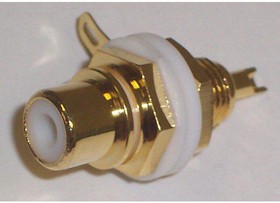 PSG01717, White Chassis Mount Gold Plated Phono (RCA) Female Jack
