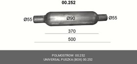 00252, Пламегаситель универсальный пламегаситель D90x500, труба D55
