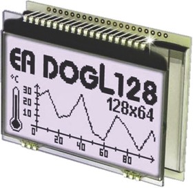 Фото 1/2 EA DOGL128W-6, LCD Graphic Display Modules & Accessories 128x64 large size - ST7565, black&white positive