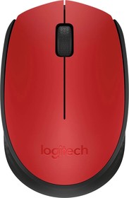 Фото 1/4 Мышь Logitech M171, оптическая, беспроводная, USB, красный и черный [910-004645]
