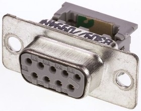 Фото 1/6 8309-6009, D Subminiature Connector, 9 Contact(s), Female, 0.109 inch Pitch, IDC Terminal, Locking, Socket
