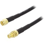 Coaxial Cable, RP-SMA jack (straight) to RP-SMA plug (straight), 50 Ω, LMR 195 ...