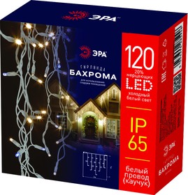 Гирлянда ЭРА ERAPS-BK2 светодиодная новогодняя бахрома 2x1 м холодный белый свет 120 LED Б0051891