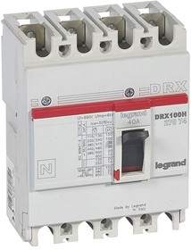 Выключатель автоматический 4п 40А 36кА DRX125 термомагнитн. расцеп. Leg 027074