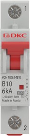 Фото 1/2 DKC YON pro Автоматический выключатель модульный MD63 1P 6А D 6kA