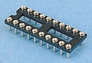 LOP-316-S083-95, 2.54mm Pitch Vertical 16 Way, Through Hole Turned Pin Open Frame IC Dip Socket, 1A