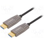 AK-330126-150-S, Кабель, HDCP 2.2, HDMI 2.1, оптический, 15м, черный