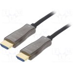 AK-330125-200-S, Кабель, HDCP 1.4, HDCP 2.2, HDMI 2.0, оптический, 20м, черный