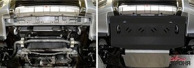 Фото 1/3 Защита радиатора Mitsubishi Pajero крепеж в комплекте сталь 1.8 мм черный АвтоБроня 111.04012.1