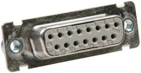 Фото 1/2 8315-6003, 8300 15 Way Right Angle Cable Mount D-sub Connector Socket, 1.27mm Pitch