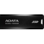 Накопитель SSD A-Data USB 3.1 1TB SC610-1000G-CBK/RD SC610 1.8" черный