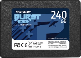 Фото 1/10 Твердотельный накопитель Patriot BURST ELITE 240GB SATA3 2,5" , 450/320, 240GB, 3D