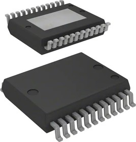 VND5E050ACKTR-E, Интеллектуальный ключ верхнего плеча х 2 с аналоговым сенсором тока [PowerSSO-24]