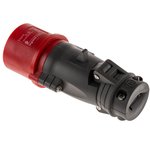 0 522 43, HYPRA IP44 Red Cable Mount 3P + E Industrial Power Plug, Rated At 16A ...