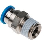 QS-1/4-8, QS Series Straight Threaded Adaptor, R 1/4 Male to Push In 8 mm ...