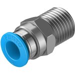 QS-1/4-8, QS Series Straight Threaded Adaptor, R 1/4 Male to Push In 8 mm ...