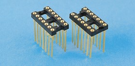 POS-308-S003-55, 2.54mm Pitch Vertical 8 Way, Through Hole Turned Pin Open Frame IC Dip Socket