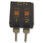 A6T-2102, Switch DIP OFF ON SPST 2 Flush Slide 0.025A 24VDC PC Pins 1000Cycles ...