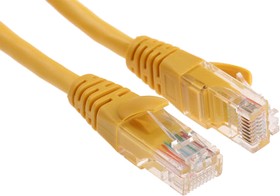 Фото 1/2 CR503NB1CJN, Cat5e Male RJ45 to Male RJ45 Ethernet Cable, U/UTP, Yellow PVC Sheath, 1m