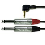 103-321-702, Male 3.5mm Stereo Jack to Male RCA x 2 Aux Cable, Black, 3m