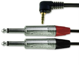 Фото 1/3 103-321-702, Male 3.5mm Stereo Jack to Male RCA x 2 Aux Cable, Black, 3m