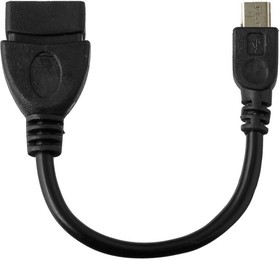 Фото 1/4 OTG Кабель USB (папа) - micro USB (мама) черный, европакет