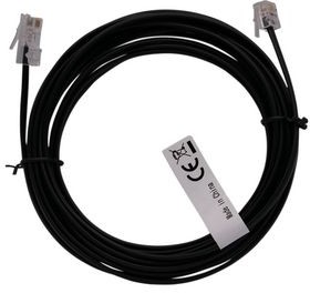 RND 765-00123, Telephone Modular Cable, RJ11 Plug - RJ45 Plug, Flat, 2m, Black