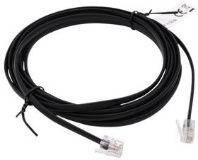 RND 765-00113, Telephone Modular Cable, RJ10 Plug - RJ10 Plug, Flat, 3m, Black