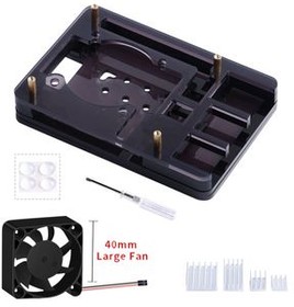 110061133, Black Case with Fan for Raspberry Pi 4B