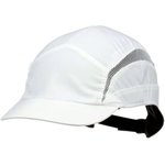 7100217861, Grey, White Short Peaked Bump Cap, ABS Protective Material